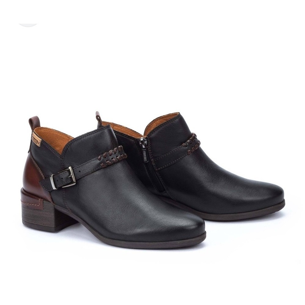 Pikolinos Malaga Wms Black Leather Short Ankle Boots EU Sz 38/US 7.5-8 NEW! $230